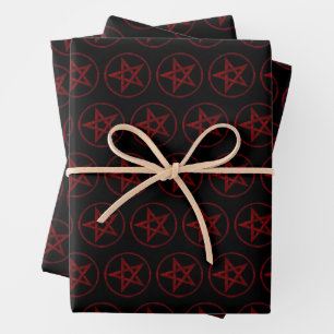 Red Devil Pentagram Geschenkpapier Set