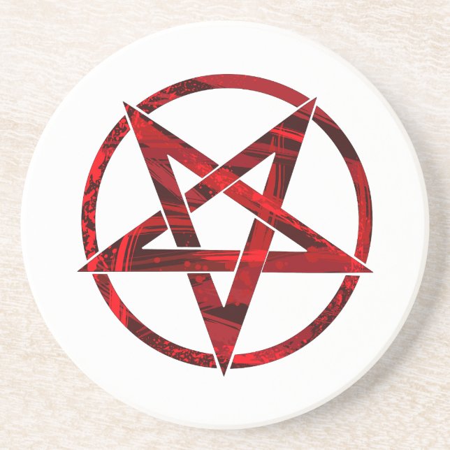 Red Devil Pentagram Getränkeuntersetzer (Vorne)