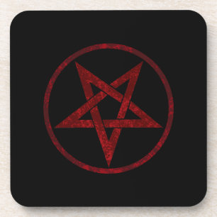 Red Devil Pentagram Getränkeuntersetzer
