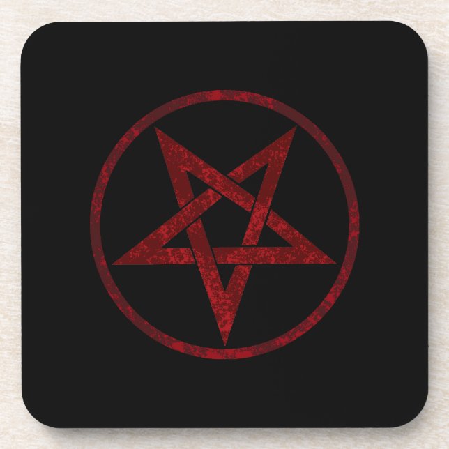 Red Devil Pentagram Getränkeuntersetzer (Vorderseite)