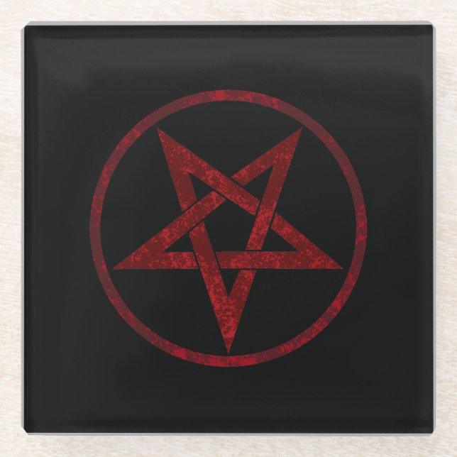 Red Devil Pentagram Glasuntersetzer (Vorderseite)