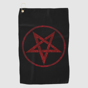 Red Devil Pentagram Golfhandtuch