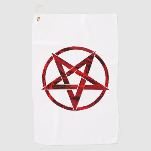 Red Devil Pentagram Golfhandtuch