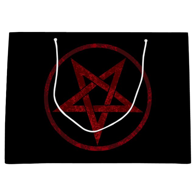 Red Devil Pentagram Große Geschenktüte (Vorderseite)