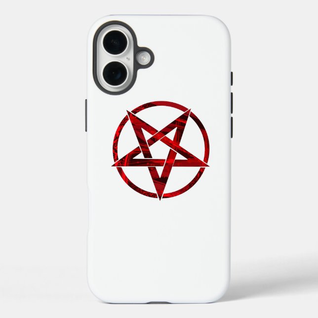 Red Devil Pentagram iPhone 16 Plus Hülle (Rückseite)