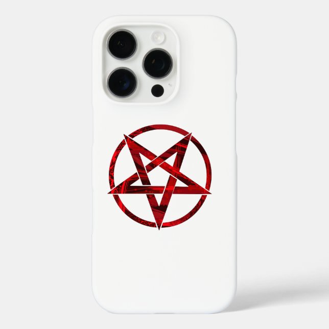 Red Devil Pentagram iPhone 16 Pro Hülle (Rückseite)