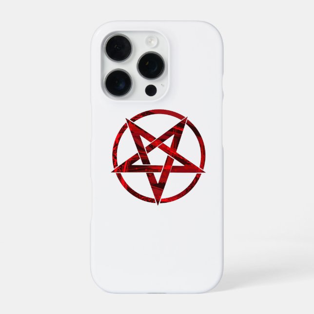 Red Devil Pentagram iPhone 16 Pro Hülle (Rückseite)