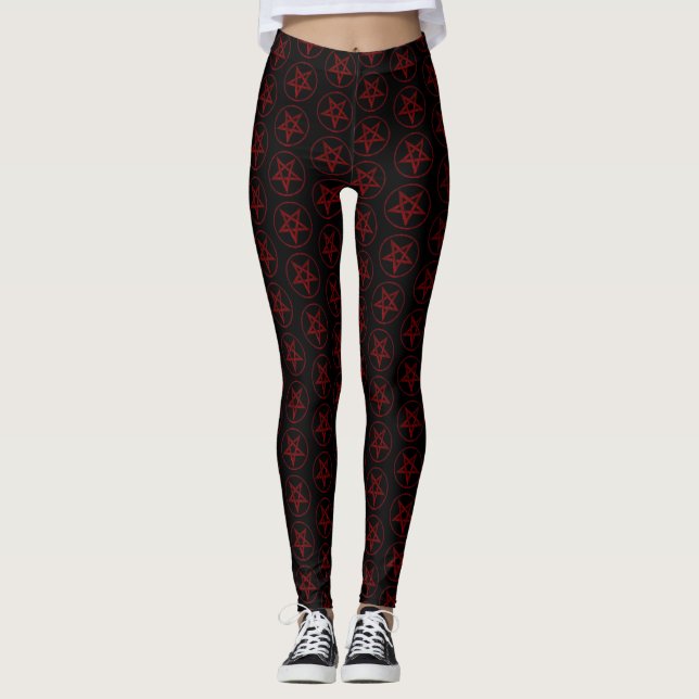 Red Devil Pentagram Leggings (Vorderseite)