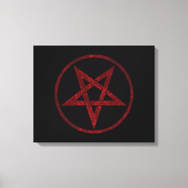Red Devil Pentagram Leinwanddruck (Vorderseite)