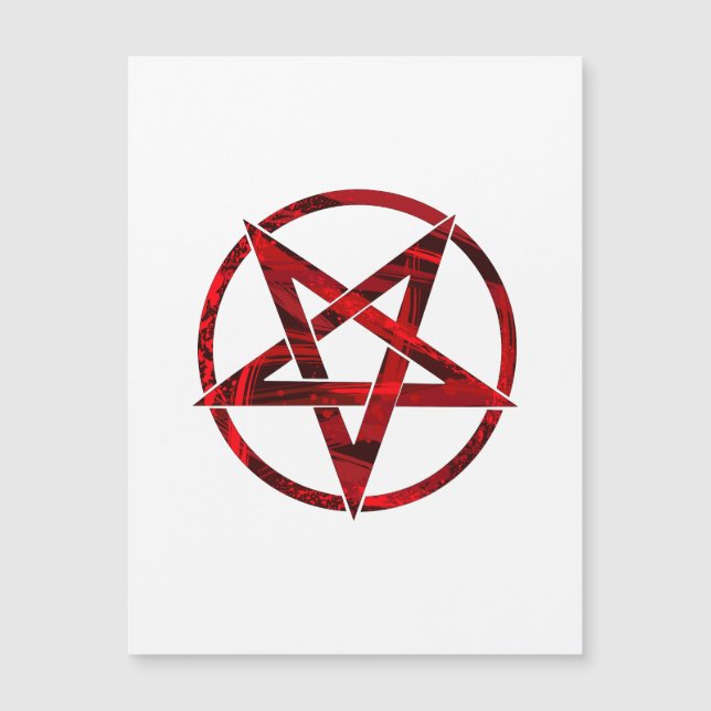Red Devil Pentagram Magneteinladung (Vorderseite)