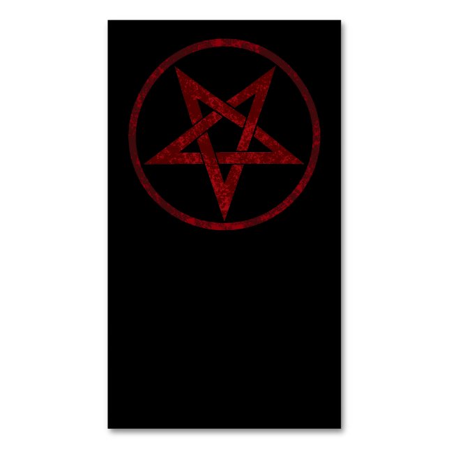 Red Devil Pentagram Magnetische Visitenkarte (Vorderseite Vertikal)