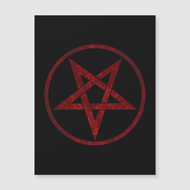 Red Devil Pentagram Magnetkarte (Vorderseite)