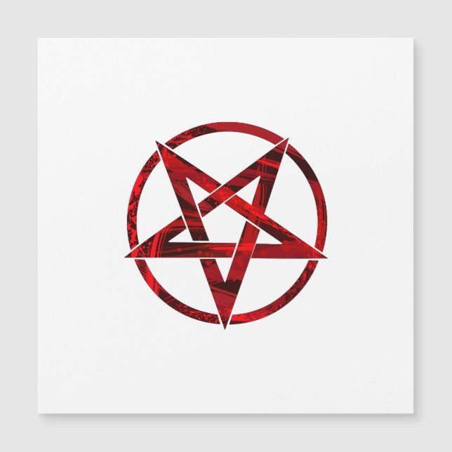Red Devil Pentagram Magnetkarte (Vorderseite)