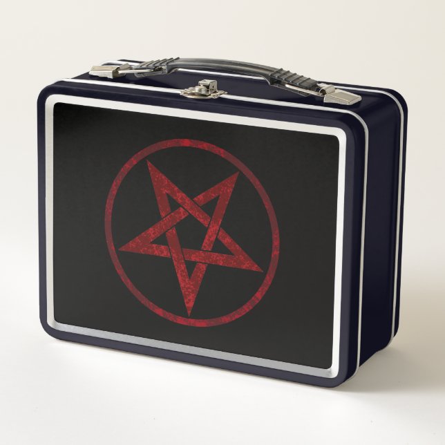 Red Devil Pentagram Metall Brotdose (Vorderseite)