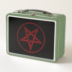 Red Devil Pentagram Metall Brotdose