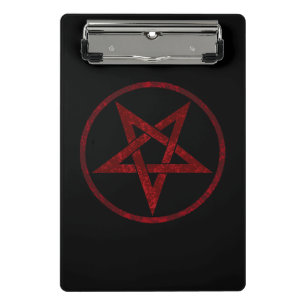 Red Devil Pentagram Mini Klemmbrett