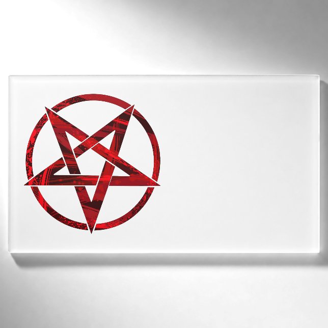 Red Devil Pentagram Namenschild (Vorderseite)
