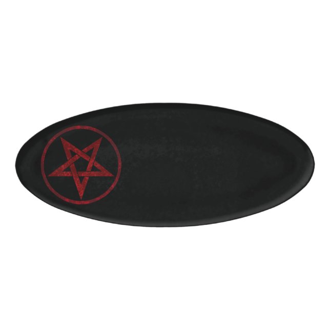 Red Devil Pentagram Namenschild (Vorderseite)