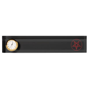 Red Devil Pentagram Namensplakette