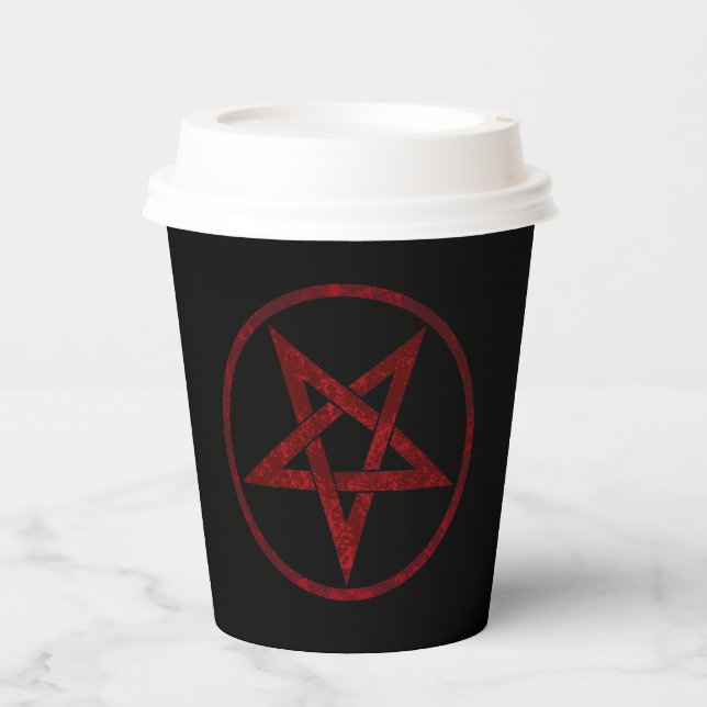 Red Devil Pentagram Pappbecher (Vorderseite)