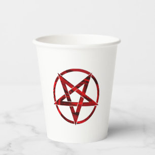 Red Devil Pentagram Pappbecher