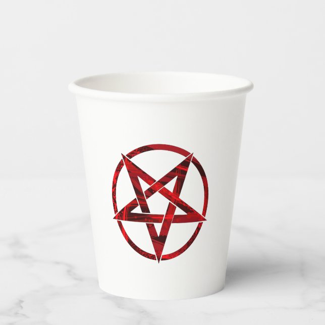 Red Devil Pentagram Pappbecher (Vorderseite)