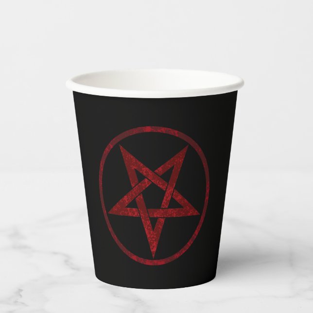 Red Devil Pentagram Pappbecher (Vorderseite)