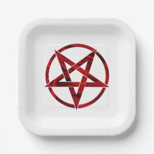 Red Devil Pentagram Pappteller