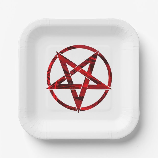 Red Devil Pentagram Pappteller (Vorderseite)