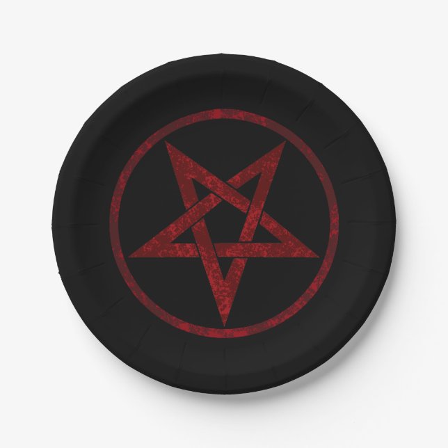 Red Devil Pentagram Pappteller (Vorderseite)