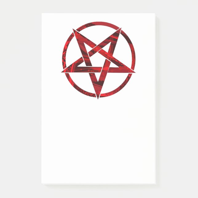 Red Devil Pentagram Post-it Klebezettel (Vorderseite)