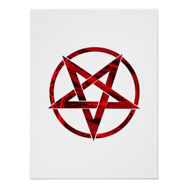 Red Devil Pentagram Poster (Vorderseite)