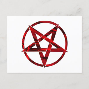 Red Devil Pentagram Postkarte