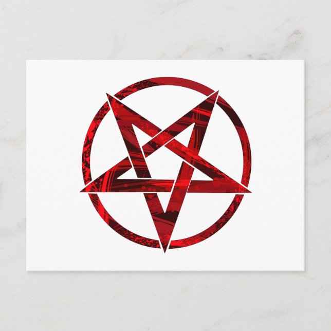 Red Devil Pentagram Postkarte (Vorderseite)
