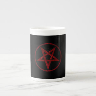 Red Devil Pentagram Prozellantasse