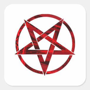 Red Devil Pentagram Quadratischer Aufkleber