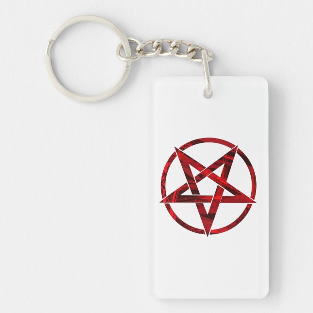 Red Devil Pentagram Schlüsselanhänger (Vorderseite)