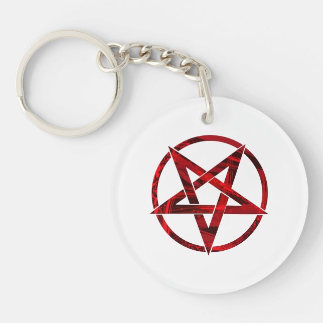Red Devil Pentagram Schlüsselanhänger (Vorderseite)