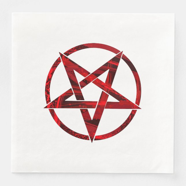 Red Devil Pentagram Serviette (Vorderseite)