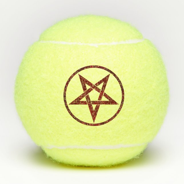 Red Devil Pentagram Tennisbälle (Vorderseite)