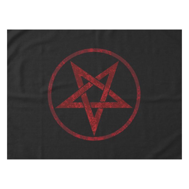 Red Devil Pentagram Tischdecke (Vorderseite (Horizontal))