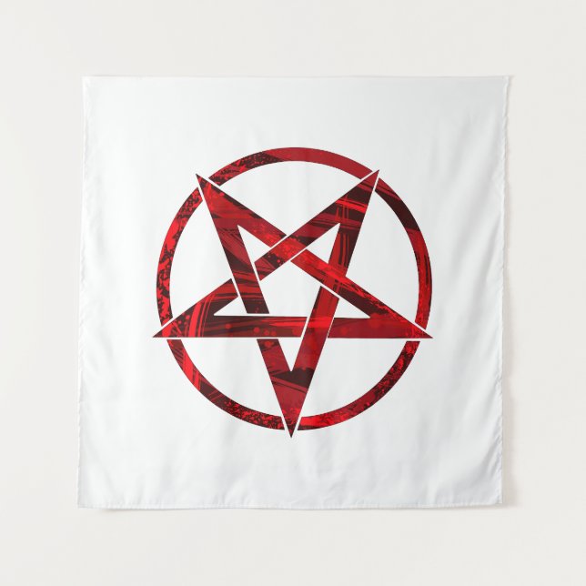 Red Devil Pentagram Wandteppich (Vorderseite)