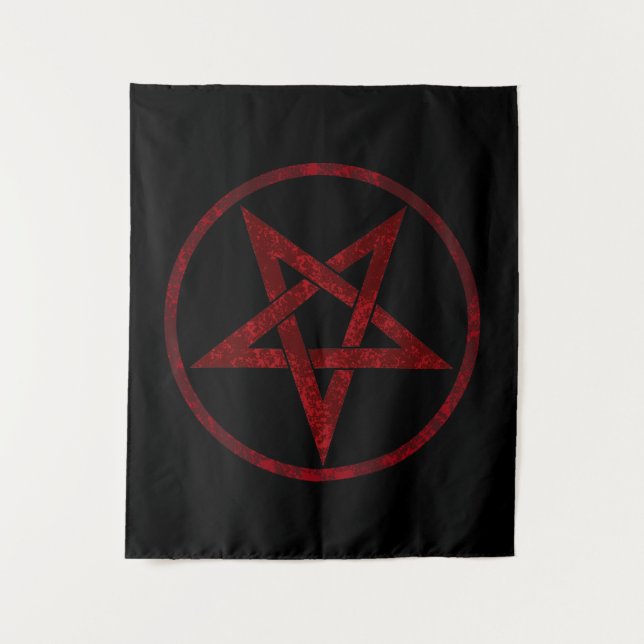 Red Devil Pentagram Wandteppich (Vorderseite)