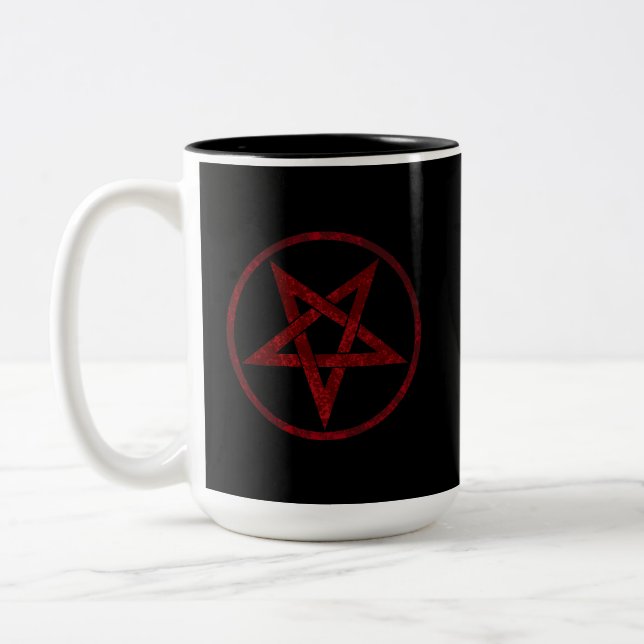 Red Devil Pentagram Zweifarbige Tasse (Links)