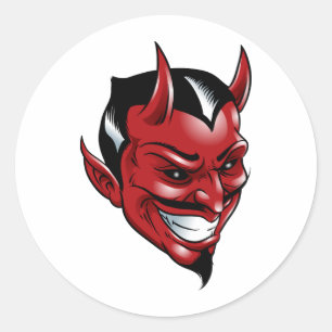 Red Devil Runder Aufkleber