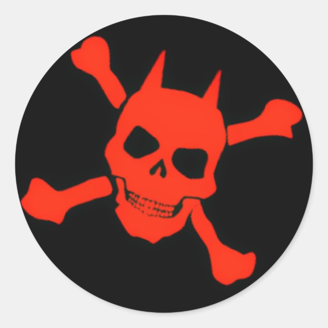 Red Devil Skull Sticker (Vorderseite)