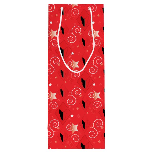 Red Diamond Bull Terrier Geschenktüte Für Weinflaschen (Rückseite)