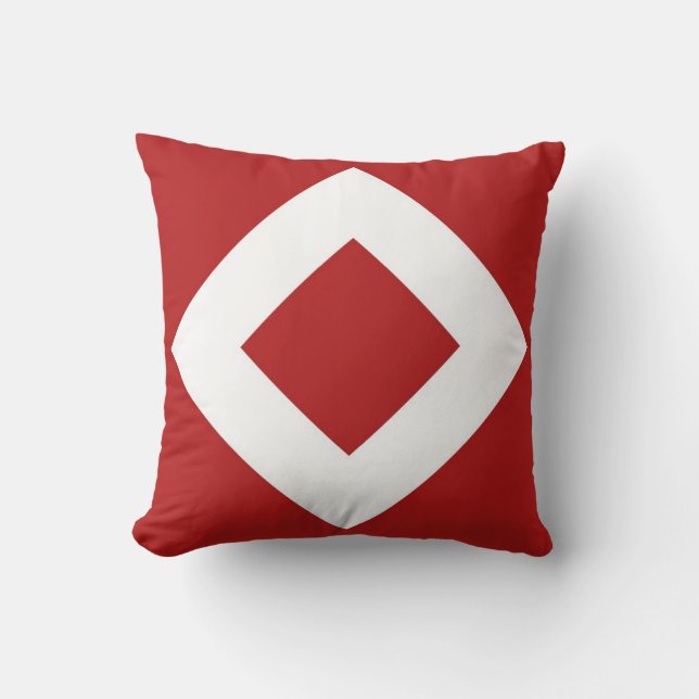 Red Diamond, feine weiße Grenze Kissen (Vorderseite)
