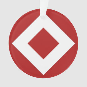 Red Diamond, feine weiße Grenze Ornament