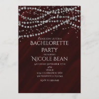 Red & Diamond Glamour Sparkle Party Einladungen